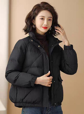 韩版棉服女2024冬季新款时尚短款小个子加厚保暖显瘦立领外套