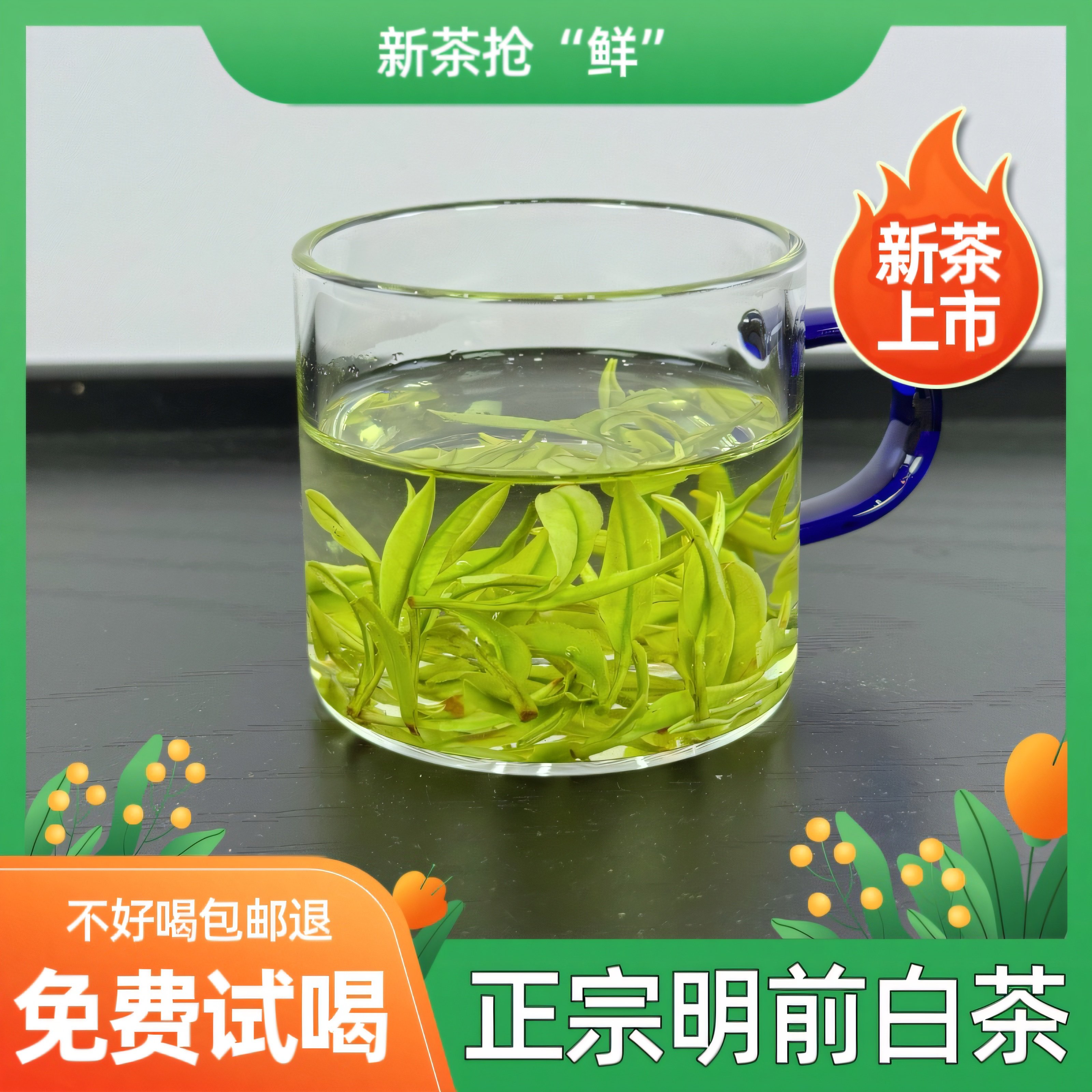 安吉2026年新茶明前白茶头采绿茶叶高山珍稀白茶散装250g罐装