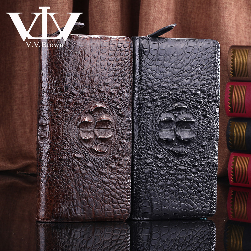 V.V.Brown意大利品牌鳄鱼皮男士手包商务休闲正品真皮手拿手抓包