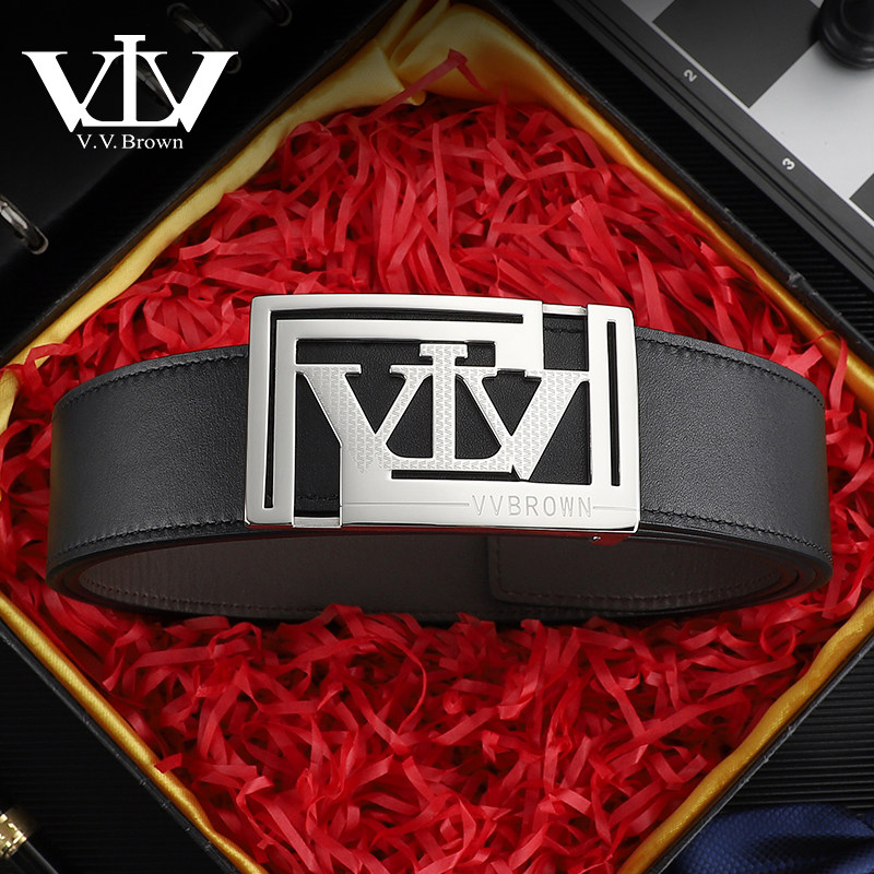 V.V.BROWN意大利品牌正品皮带男士真皮板扣高档轻奢原创裤腰带男