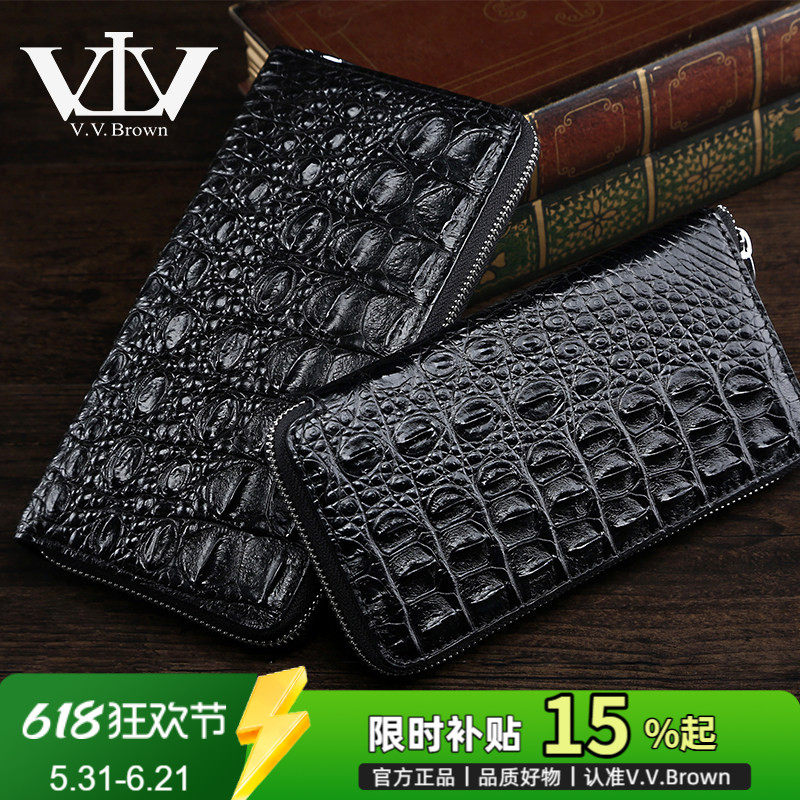 V.V.Brown专柜正品鳄鱼皮手包男中青年商务手抓包男大容纳手拿包