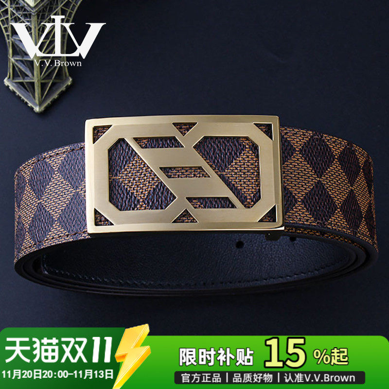 V.V.Brown男士牛皮皮带