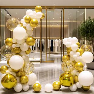 金色开业气球拱门活动布置商场门店铺4S店周年庆乔迁立柱氛围装饰