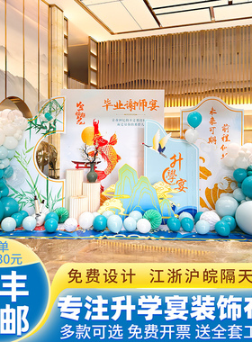 升学宴布置高考庆功谢师宴场景装饰金榜题名气球背景墙kt展板定制
