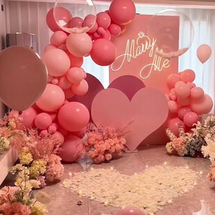 情人节室内求婚惊喜浪漫kt板道具户外表白装 饰场景布置气球套餐