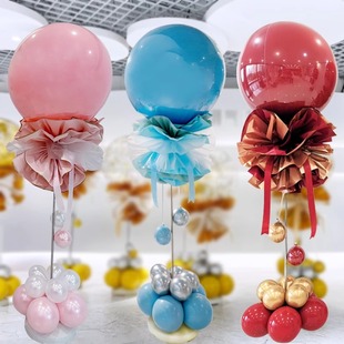 红色开业气球立柱地飘路引装饰商场店铺周年庆典门口支架场景布置