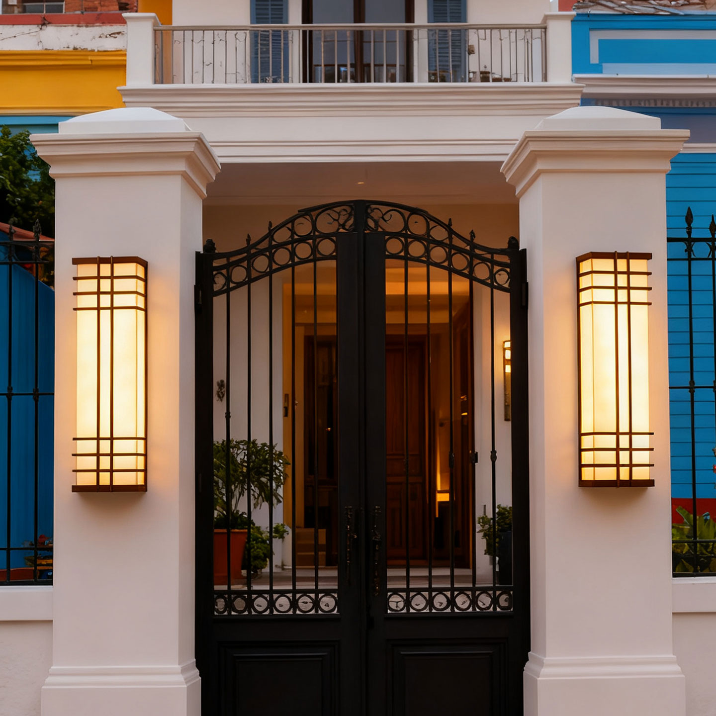 中式现代防水户外庭院壁灯