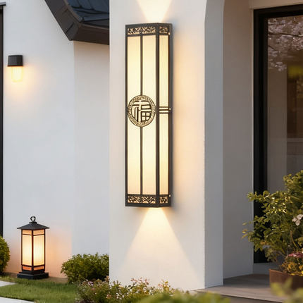 新中式户外壁灯庭院灯LED福字装饰防雨别墅大门两侧景观灯