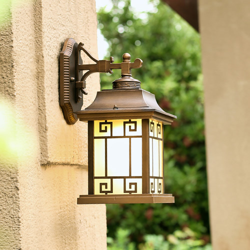 欧式户外壁灯复古阳台庭院玻璃