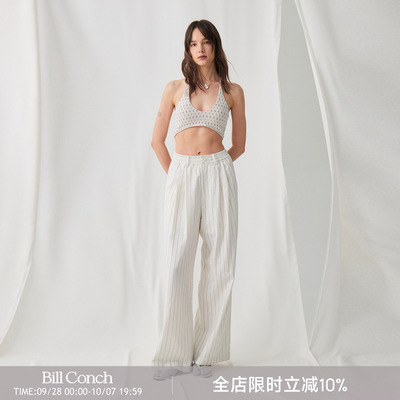 BiLLconch条纹休闲百搭遛弯裤