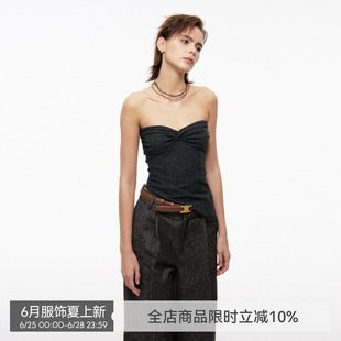 【碎花抹胸】BiLLconch黑色辣妹抹胸上衣夏季设计感修身吊带背心