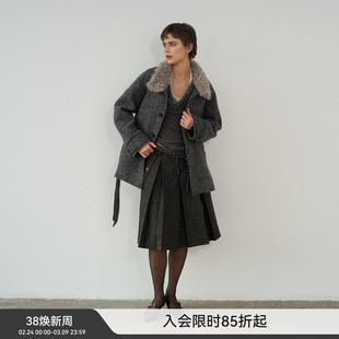 【羊毛廓形】BiLLconch立领羊毛大衣保暖外套2025秋冬新款