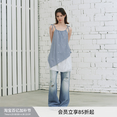 蔚蓝船舵钉珠连衣裙女