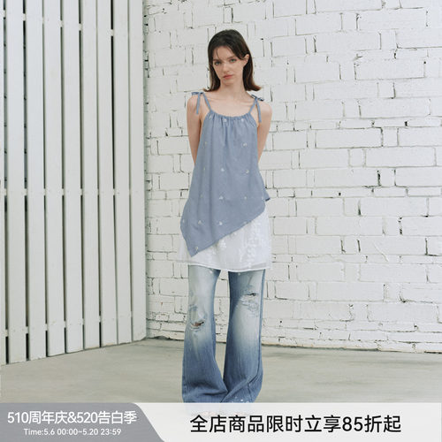 蔚蓝船舵钉珠连衣裙女