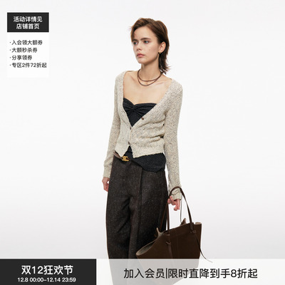 BiLLconch花纱V领针织开衫