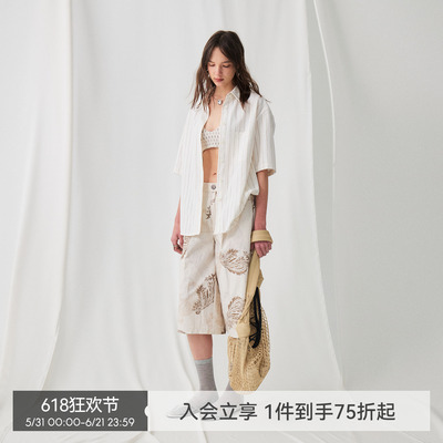 BiLLconch条纹短袖休闲衬衫