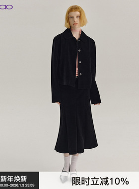 【口袋打褶】NOCAO PROJECT  复古丝绒新款不规则西装女廓形外套