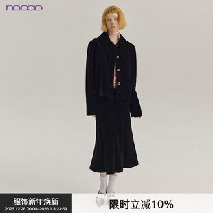 口袋打褶 不规则西装 NOCAO 复古丝绒新款 女廓形外套 PROJECT