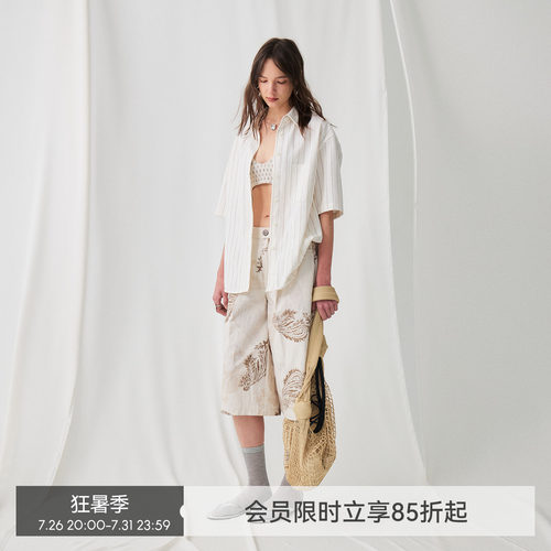 BiLLconch条纹短袖休闲衬衫