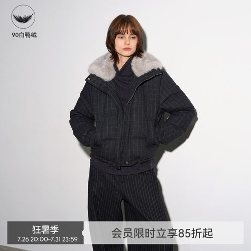 【暖绒格调】BiLLconch新鸭绒复古羽绒服羊毛混纺毛领保暖外套冬