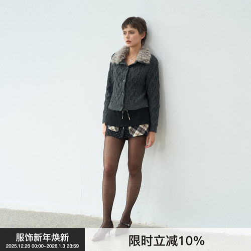 【绒雪叙事】BiLLconch羊毛混纺短外套复古绞花毛衣/半裙套装