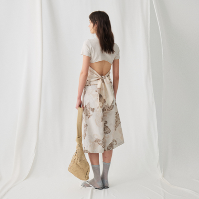 BiLLconch植物染后背绑带T