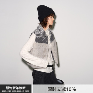 100%羊毛内里马甲叠穿格纹毛毛背心保暖 BiLLconch 冬日协奏曲