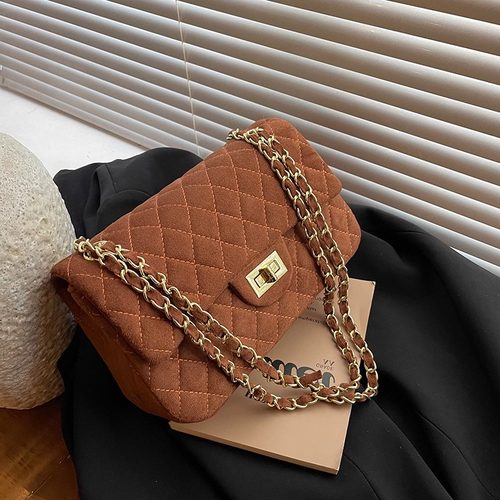 菱格纹链条包小香风2025新款