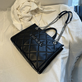 左嫂家 菜篮菱格托特包2025新款 水桶包包女秋冬大容量通勤托特包