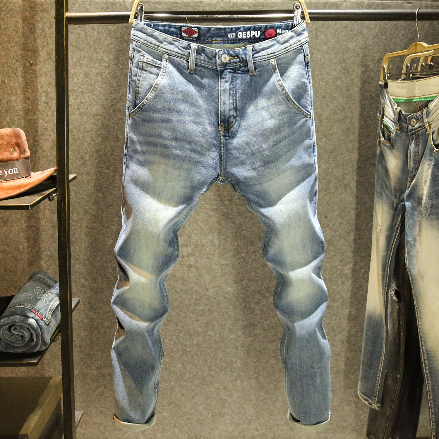 高档赤耳丹宁牛仔裤男款休闲长裤