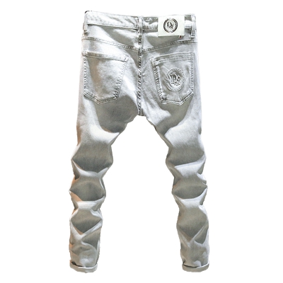 高级灰轻奢牛仔裤男款休闲长裤