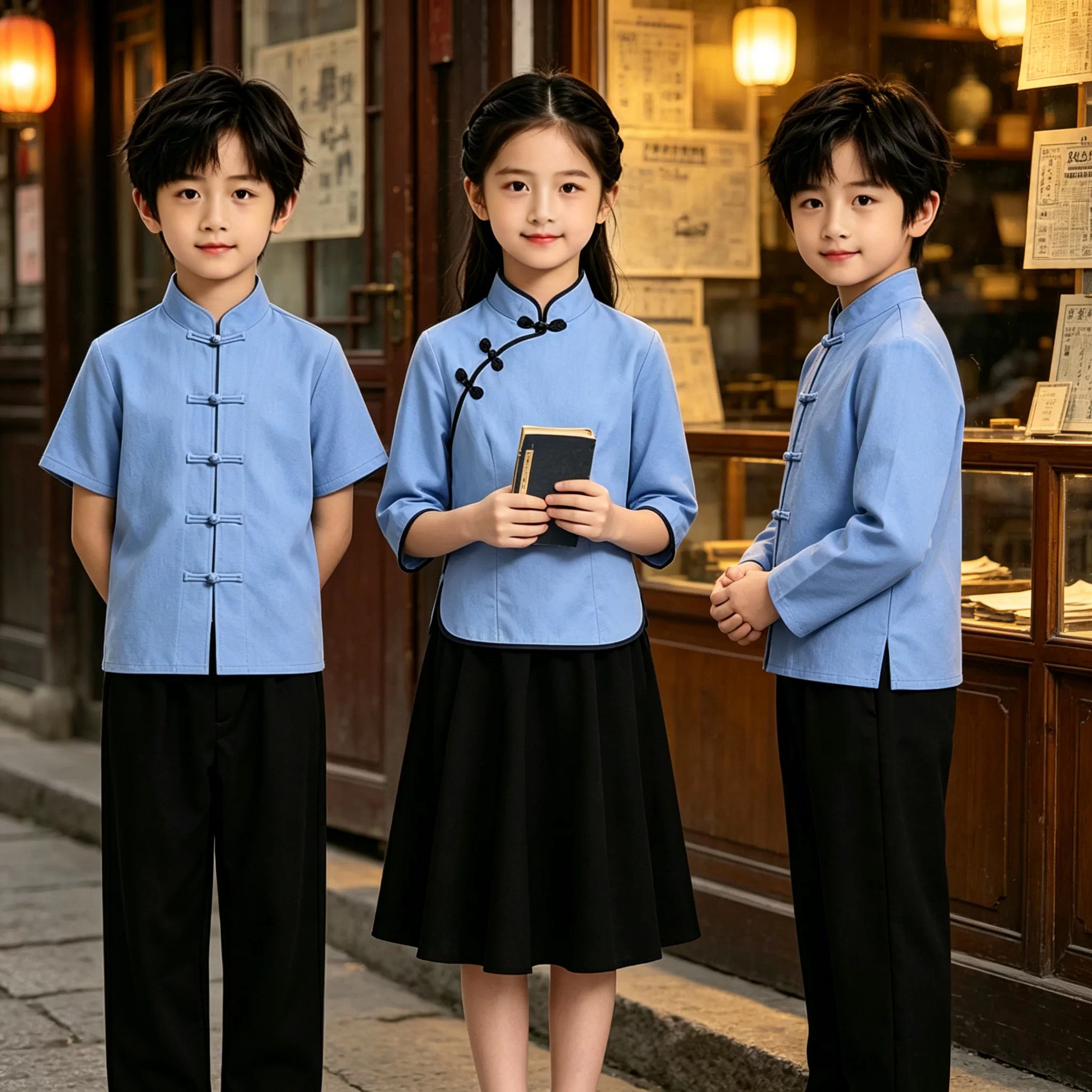 儿童五四青年装民国风学生装中小学生合唱朗诵运动会国庆演出服装
