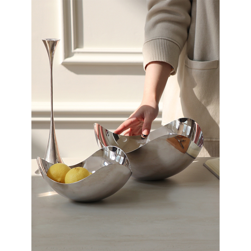 不锈钢金属果盆果篮轻奢装饰摆件