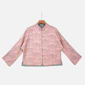 外套上衣女PL6500 桑蚕丝国潮气质复古对襟立领长袖 淮书 新中式