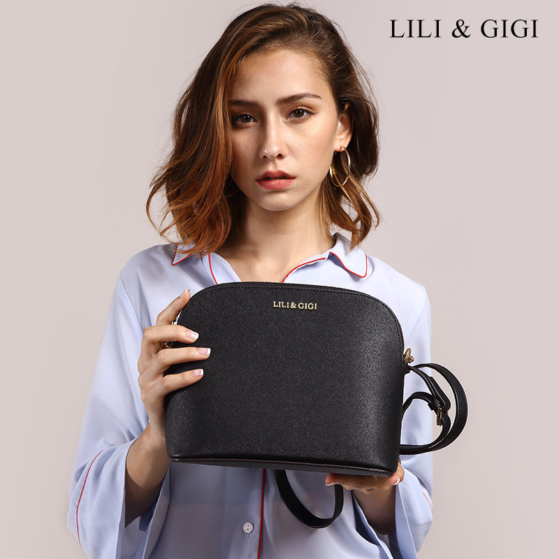 LILI&GIGI 2020新款贝壳包女牛皮单肩斜挎链条真皮迷你新款女包潮