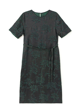 【暮雨集】新中式桑蚕丝香云纱提花双面穿夏季女装连衣裙B537059