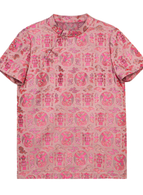 【月遥】新中式桑蚕丝蜀锦灯笼提花上衣中国风气质女装C515126