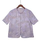 新中式 洛思 福利 桑蚕丝国风复古优雅圆领直襟上衣SHL032 特价