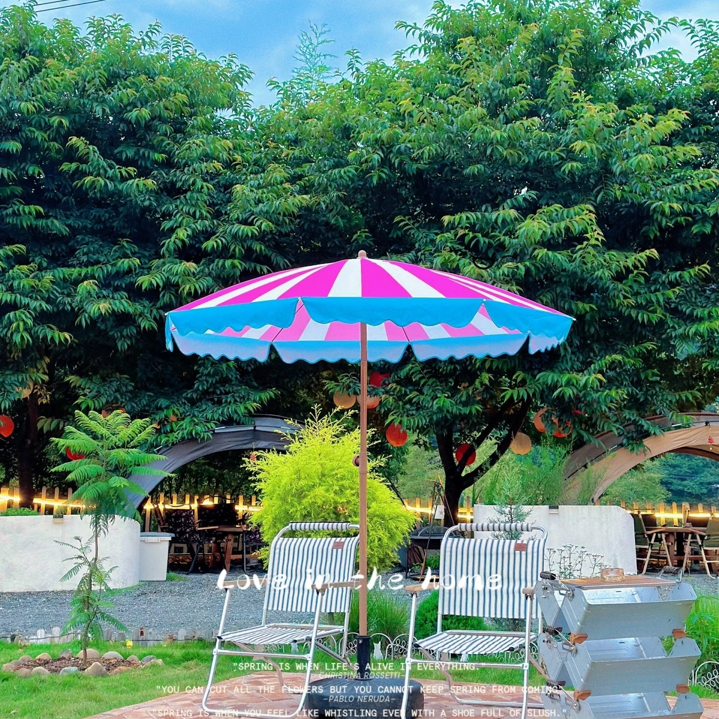 遮雨橘太阳伞沙滩海滩休闲伞网红折叠室外庭院花园伞防水大伞包邮