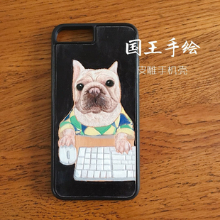 新品 寵物來(lái)圖訂制皮雕手機(jī)殼貓咪狗狗抖音iphone14promax華為三星