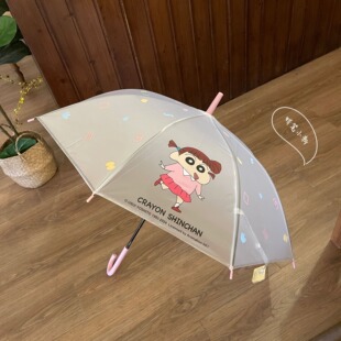 2025蜡笔小新雨伞透明大号儿童雨伞学生上学专用女孩长柄伞小学生