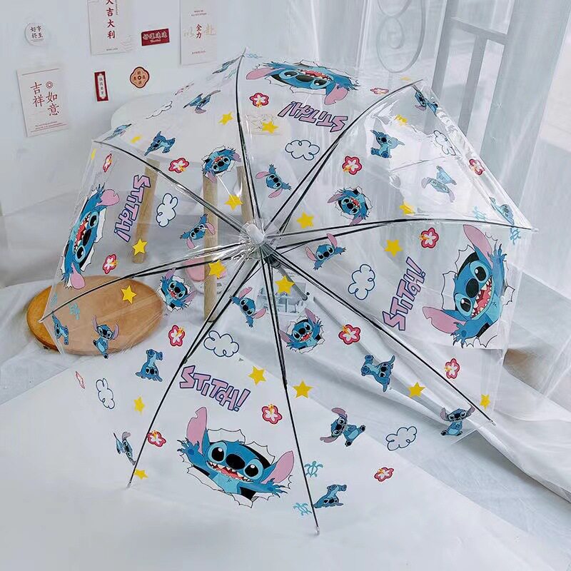 ins小众透明雨伞女生折叠高颜值加大加厚加固卡通可爱全自动款图片
