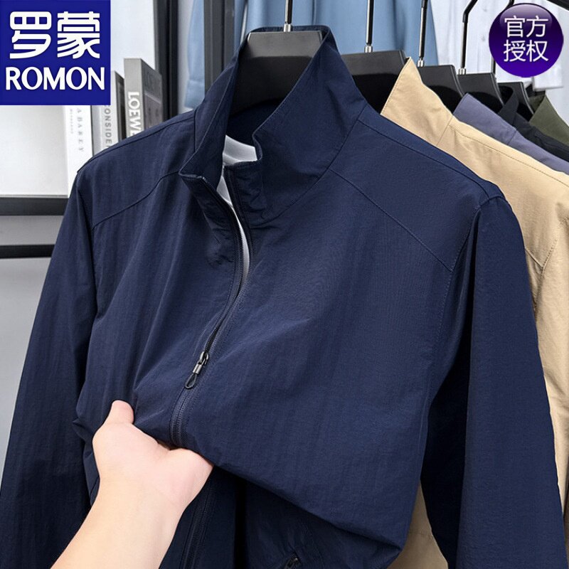 罗蒙男士春季新款立领户外薄款夹克外套2026新品商务休闲开衫男装