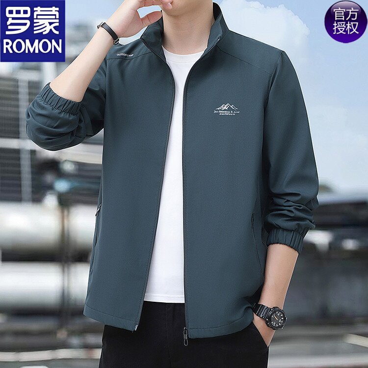 罗蒙2026春秋季新款男士高档立领外套中年商务休闲高级感爸爸夹克