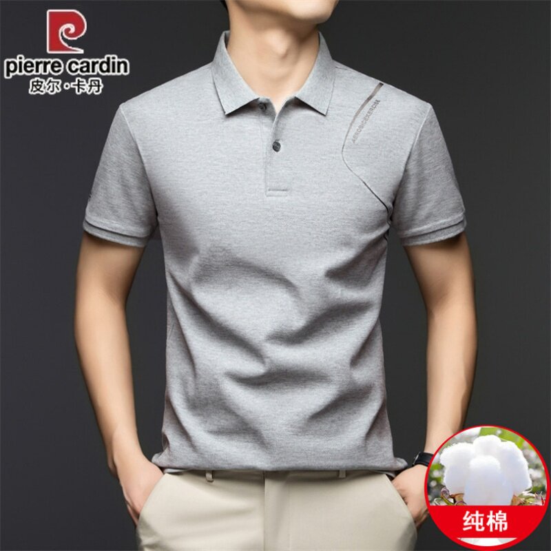皮尔卡丹纯棉舒适中老年男士短袖上衣新款百搭夏季棉t半袖爸爸装
