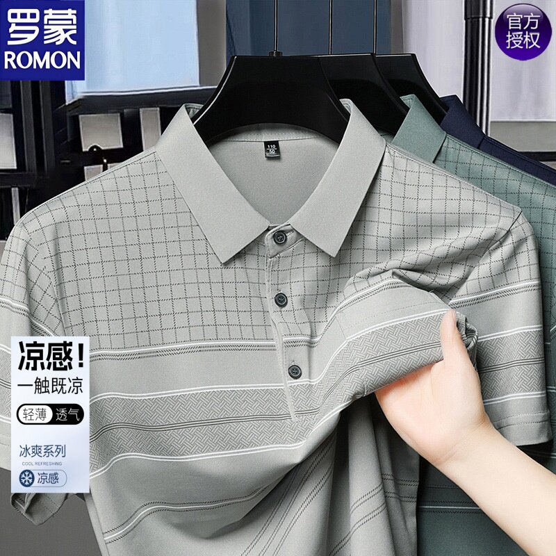 罗蒙爸爸夏装短袖t恤薄款polo衫