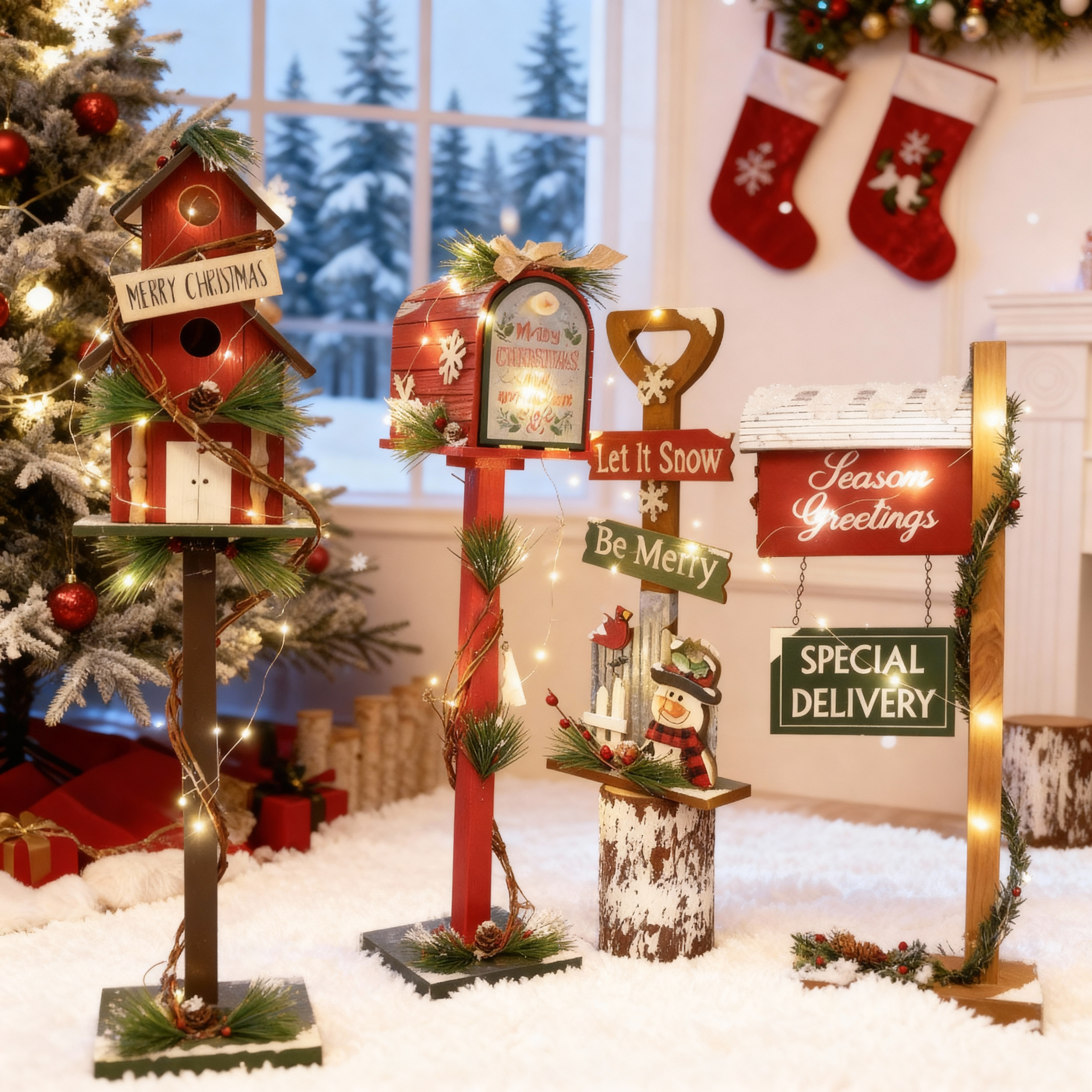 圣诞节装饰品场景布置道具信箱