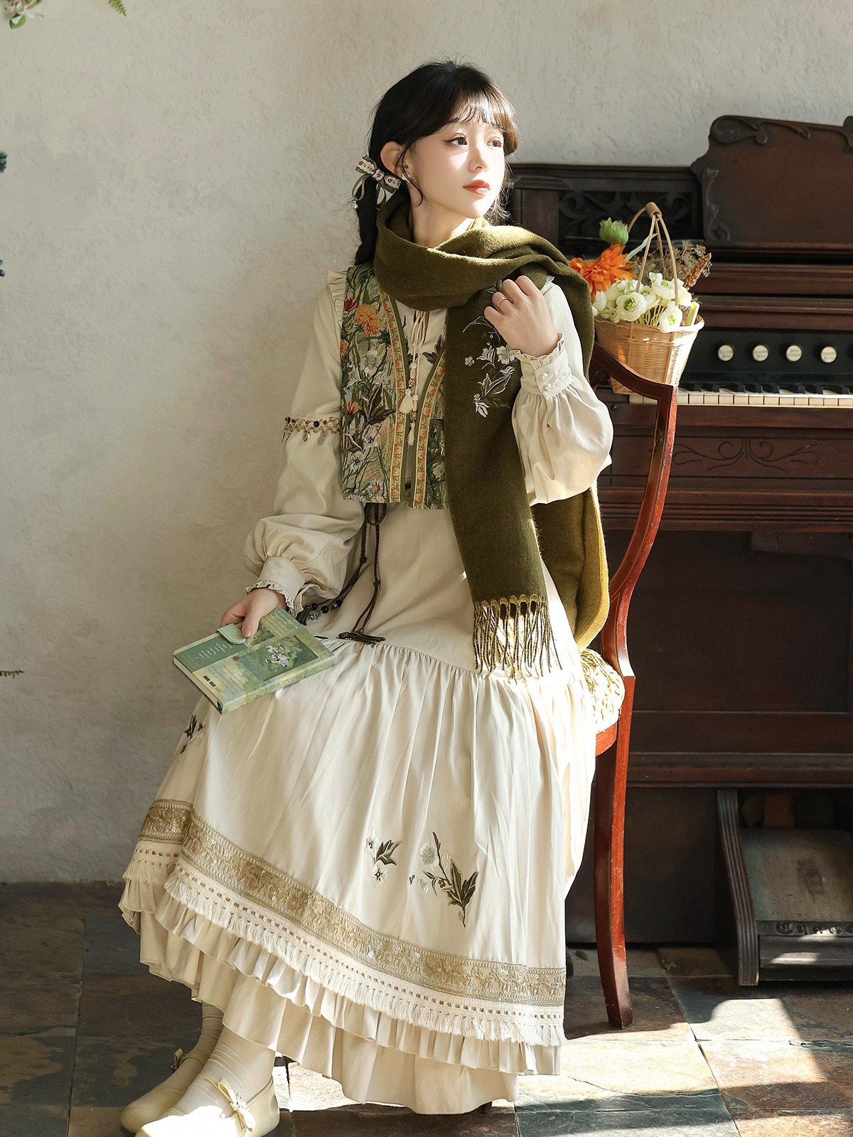 藤蔓枝森系汉服日常款女国风改良马甲连衣裙上衣套装秋冬新中式,女装/女士精品,汉服连衣裙,淘宝优惠券,粉丝福利购,淘宝优惠卷