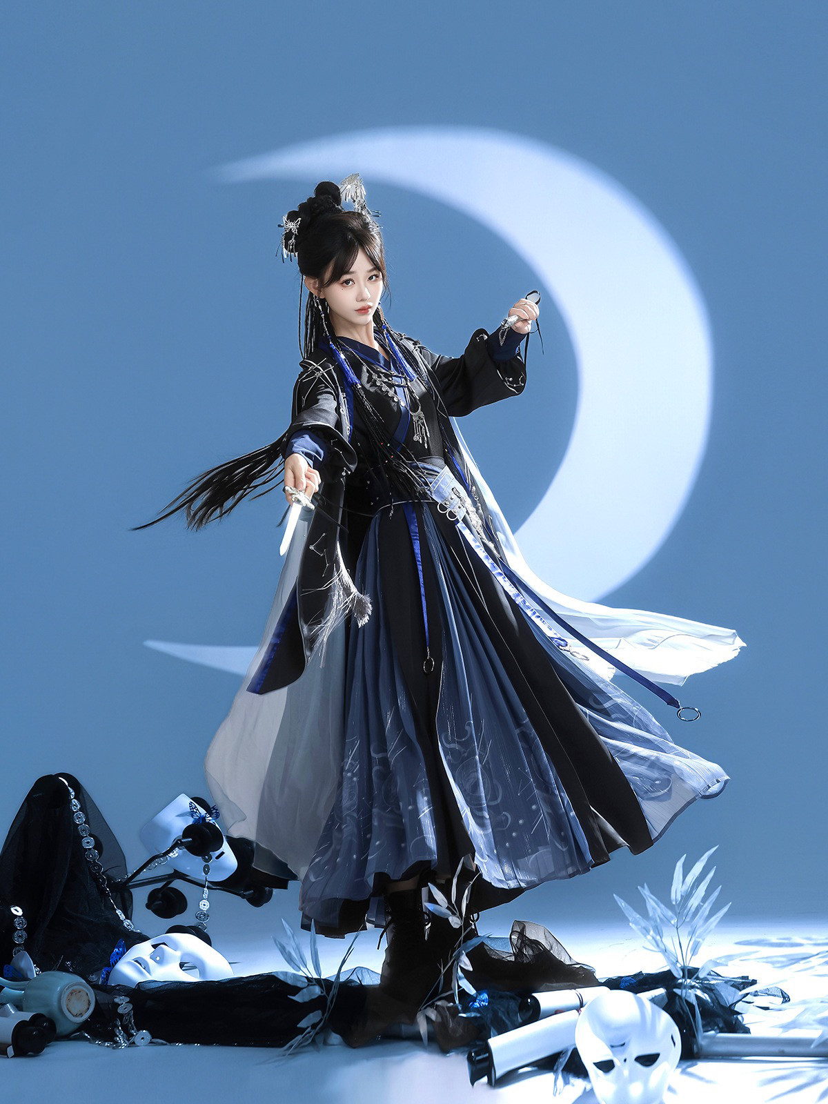 玄穹司天使原创改良汉服日常新中式国风汉元素上衣斗篷腰封半身裙
