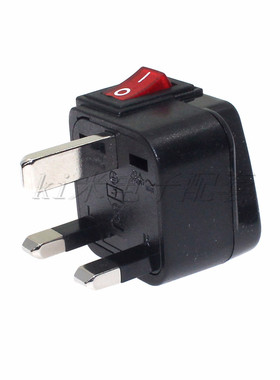 英国式黑色Wonpro稳不落中国大陆插脚万用转换器附带开关WSA-7